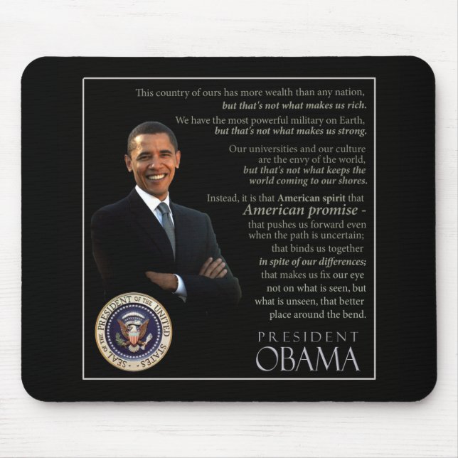 Tapis De Souris Citation d'Obama (Devant)