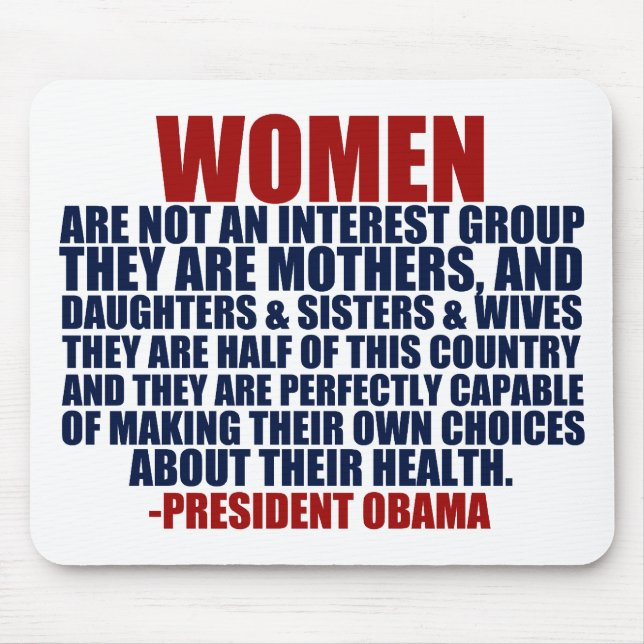 Tapis De Souris Citation d'Obama de droits de la femme (Devant)
