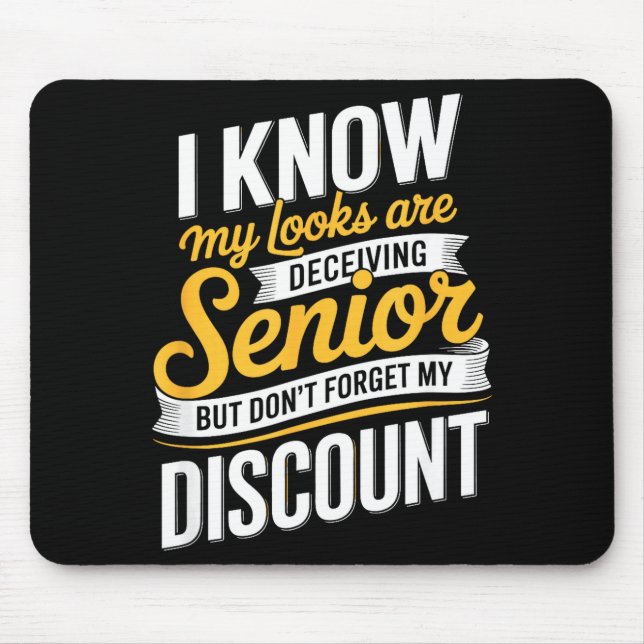 Tapis De Souris Citation drôle de senior à la retraite  (Devant)