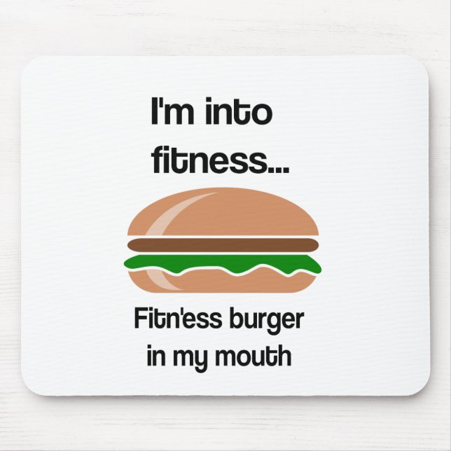 Tapis De Souris Citation drôle d'hamburger de forme physique (Devant)