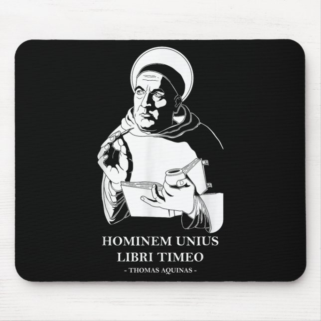 Tapis De Souris Citation du philosophe Unius Libri Thomas Aquinas (Devant)