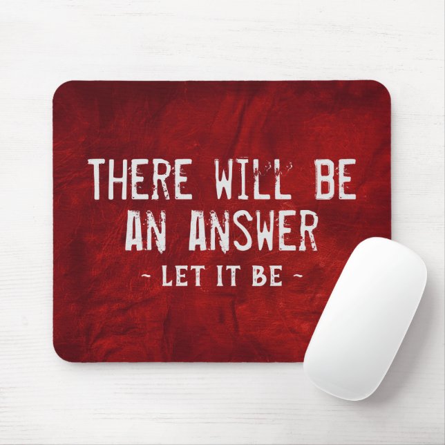 Tapis De Souris Citation En Cuir Rouge (Avec souris)