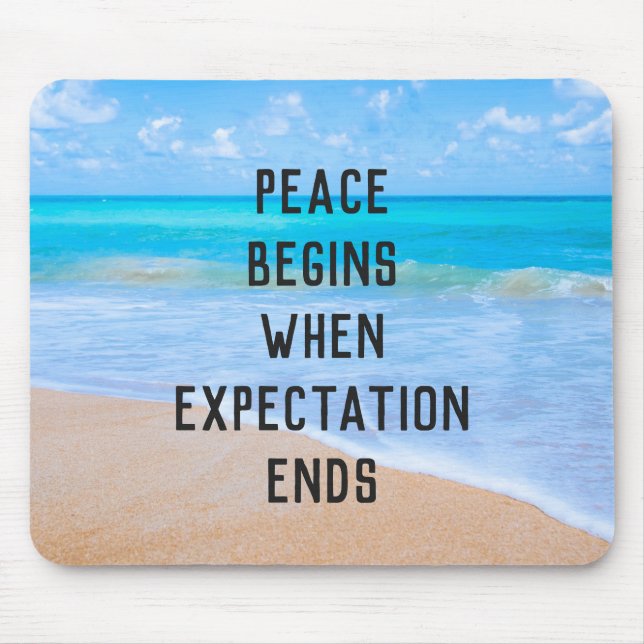 Tapis De Souris Citation inspirante avec scène de plage tropicale (Devant)