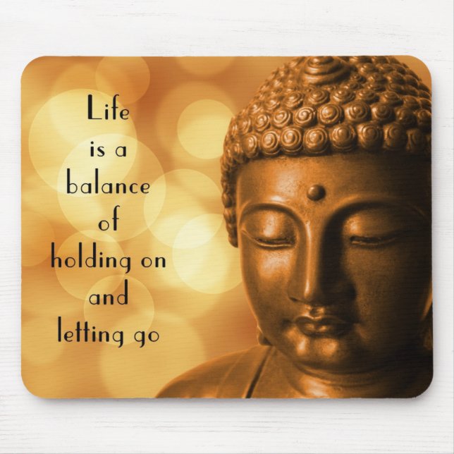 Tapis De Souris Citation inspirante avec une image de Bouddha (Devant)