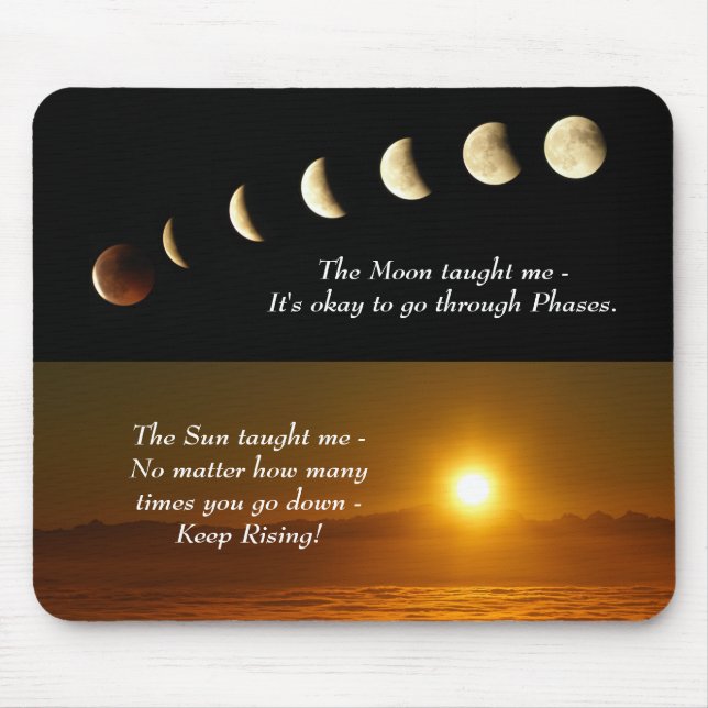 Tapis De Souris Citation Inspiration des phases de la lune (Devant)