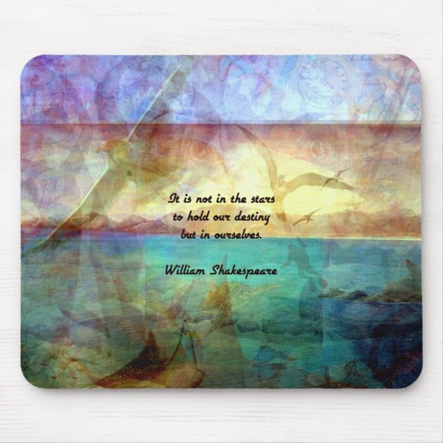 Tapis De Souris Citation Inspirationnelle De Shakespeare Sur La De (Devant)