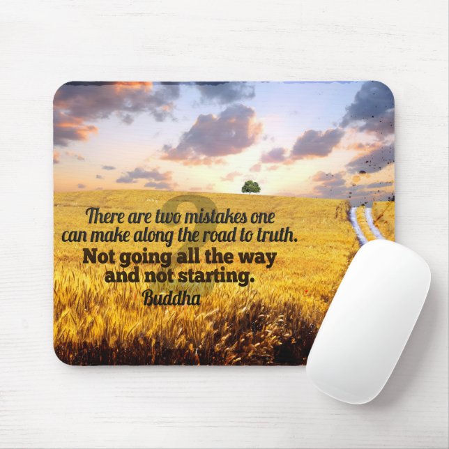Tapis De Souris Citation inspirée de Bouddha "Route vers la vérité (Avec souris)