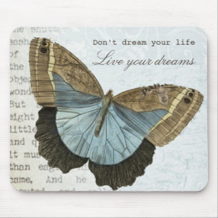 Tapis De Souris Citation inspirée positive de papillon vintage