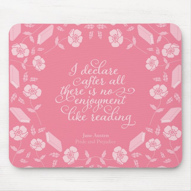 Tapis De Souris Citation livresque florale de Jane Austen de (Devant)