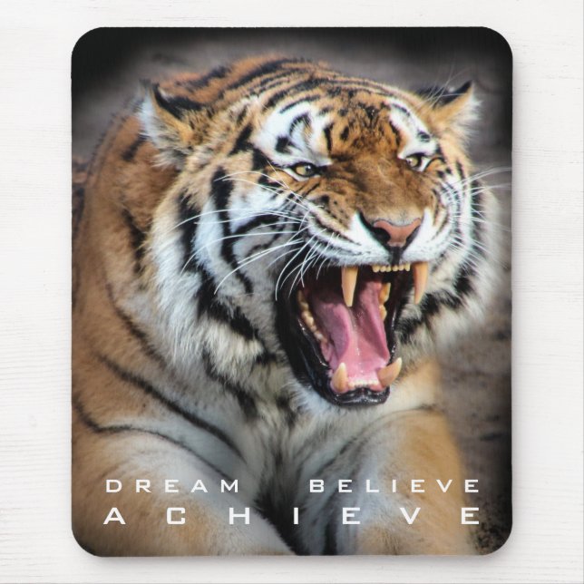Tapis De Souris Citation Motivationnelle Tiger Animal Modèle tenda (Devant)