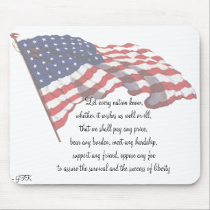 Tapis De Souris Citation Mousepad de KRW J F Kennedy