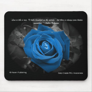 Tapis De Souris Citation Mousepad de rose de bleu