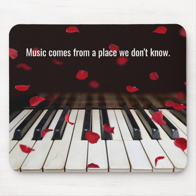 Tapis De Souris Citation musicale sur les clés de piano (Devant)