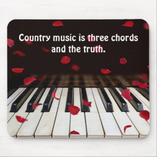 Tapis De Souris Citation musicale sur les touches de piano