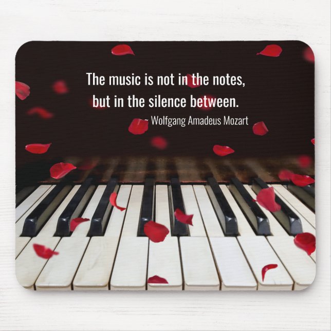 Tapis De Souris Citation musicale sur les touches de piano (Devant)