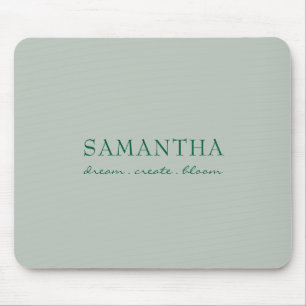 Tapis De Souris Citation Positive Nom Vert Sauge Moderne