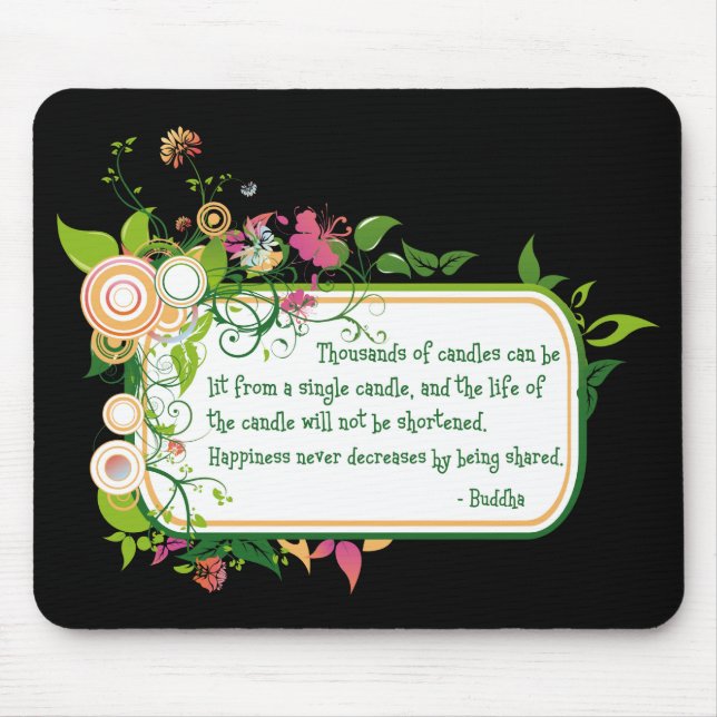 Tapis De Souris Citation simple de bougie de Bouddha (Devant)