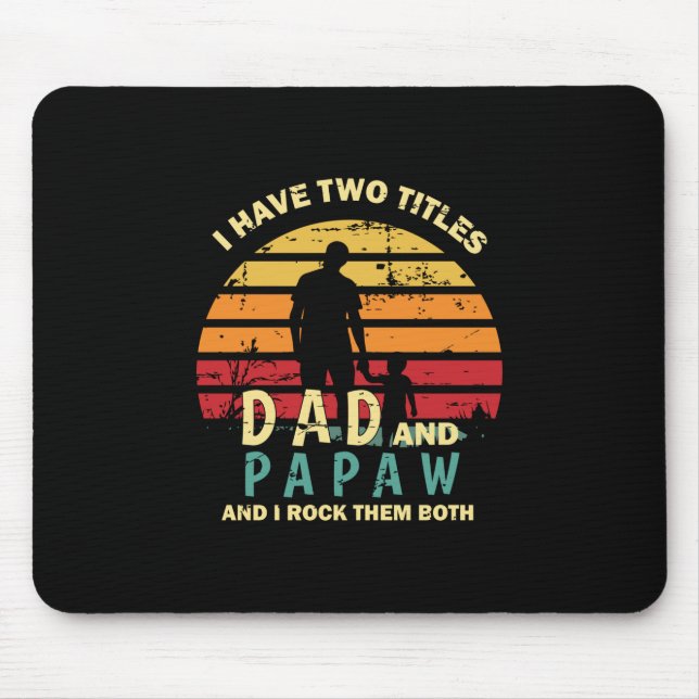 Tapis De Souris Citations grand-père | Papa Et Papa Je Les Roche (Devant)
