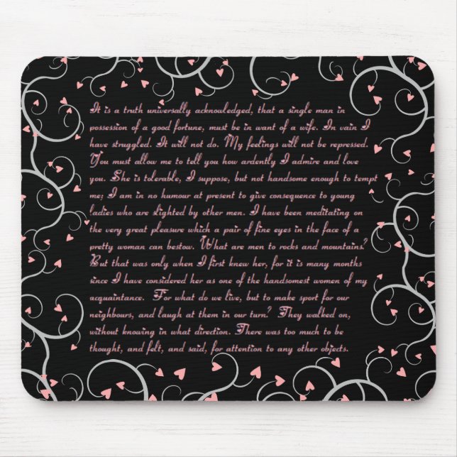 Tapis De Souris Citations Mousepad de fierté et de préjudice (Devant)