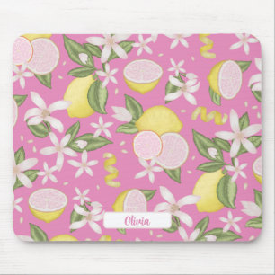 Tapis De Souris Citron rose Botanique Citrus Pad