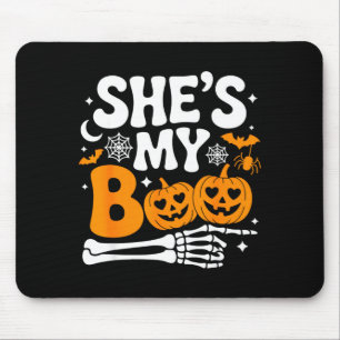 Tapis De Souris Citrouille Boo pour couple Halloween Hommes Femmes