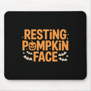 Tapis De Souris Citrouille de repos Face Bold T Halloween Tee