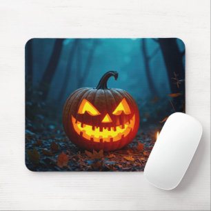 Tapis De Souris Citrouille d'Halloween dans les bois