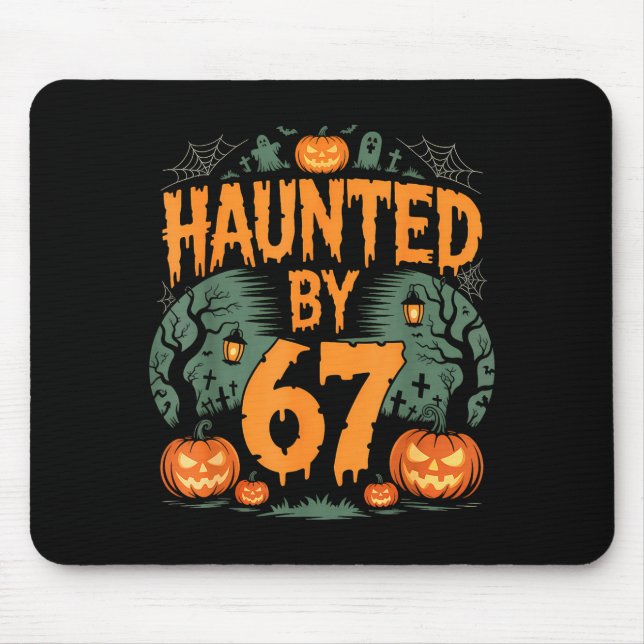 Tapis De Souris Citrouille d'Halloween hantée par le mème 67 (Devant)