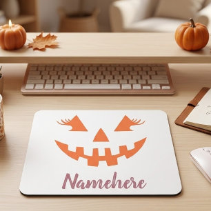 Tapis De Souris Citrouille personnalisée Jack O Lantern Halloween