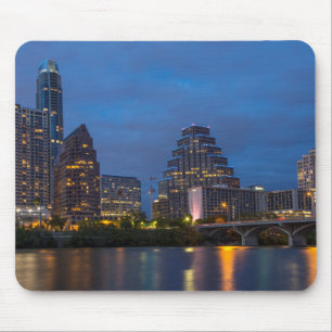 Tapis De Souris City Skyline Reflète Dans Lady Bird Lake