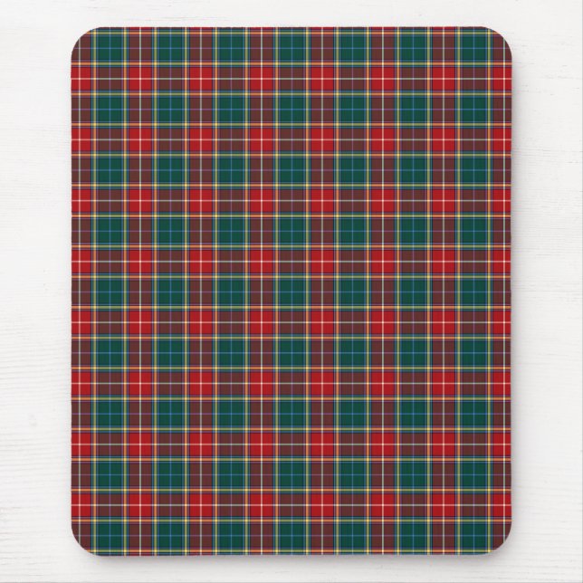 Tapis De Souris Clan Baxter Tartan Rouge et vert forêt Plaid (Devant)