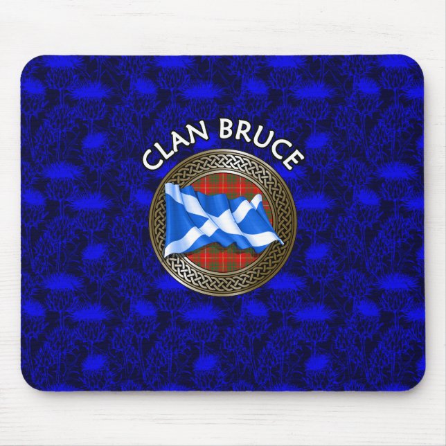 Tapis De Souris Clan Bruce Tartan Knot & Flag (Devant)