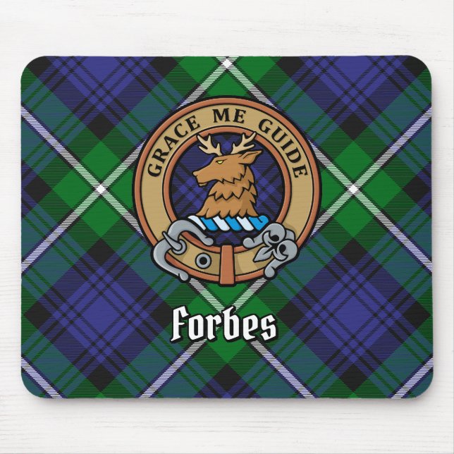 Tapis De Souris Clan Forbes Crest sur Tartan (Devant)