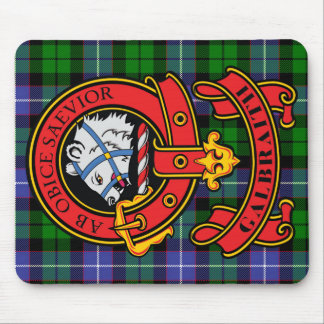 Tapis De Souris Clan Galbraith Mouse Pad with Clan Tartan & Crest
