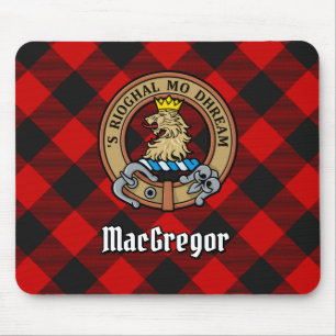 Tapis De Souris Clan Gregor Crest sur Rob Roy Tartan