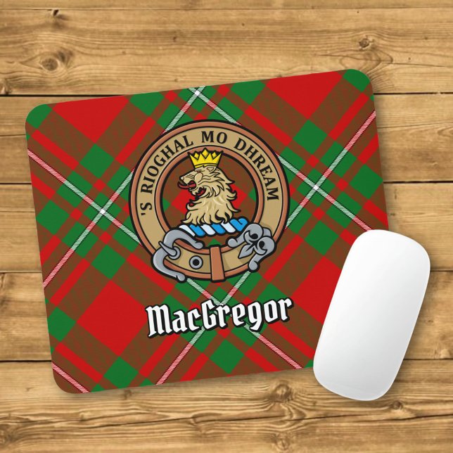 Tapis De Souris Clan Gregor Crest sur Tartan (Créateur téléchargé)