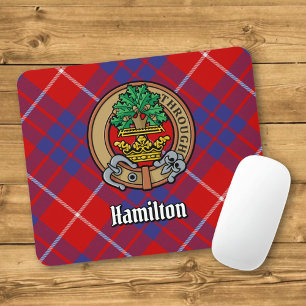 Tapis De Souris Clan Hamilton Crest sur Red Tartan