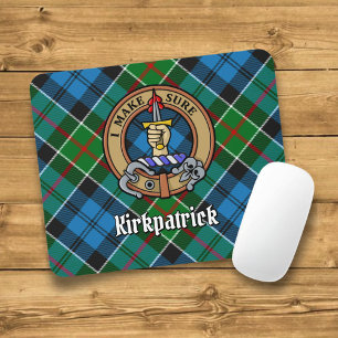 Tapis De Souris Clan Kirkpatrick Crest sur Tartan