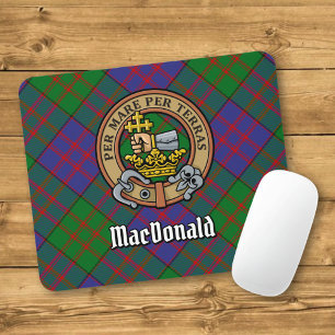 Tapis De Souris Clan MacDonald Crest sur Tartan