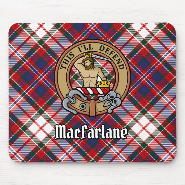 Tapis De Souris Clan MacFarlane Crest sur le tatan de robe (Devant)