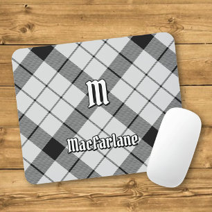 Tapis De Souris Clan MacFarlane Tartan noir et blanc