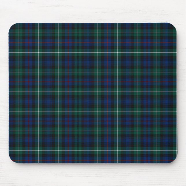 Tapis De Souris Clan Mackenzie Royal Blue et Forest Green Tartan (Devant)