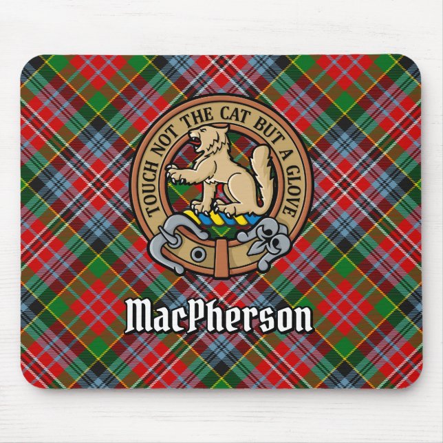 Tapis De Souris Clan MacPherson Crest sur Tartan (Devant)