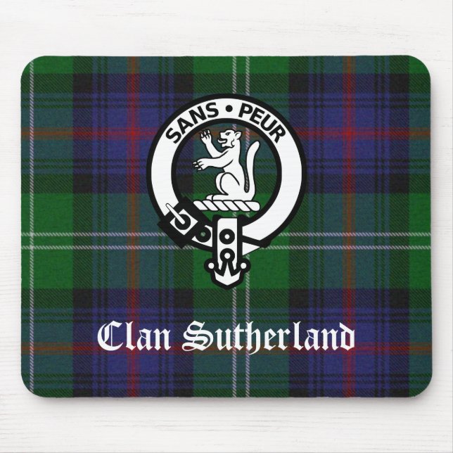 Tapis De Souris Clan Sutherland Crest & Tartan (Devant)