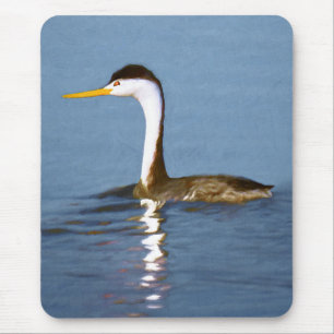 Tapis De Souris Clark's Grebe Painting - Art original pour les ois
