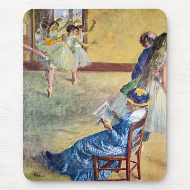 Tapis De Souris Classe de ballet, salle de danse par Edgar Degas (Devant)