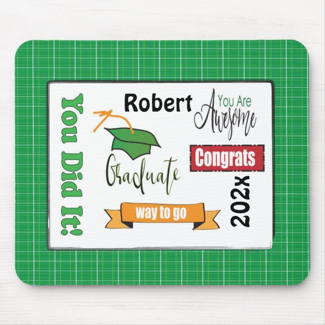 Tapis De Souris Classe de Souris Green Graduation 2022 (Devant)