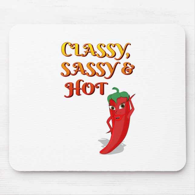 Tapis De Souris Classé Sassy Et Hot Pepper Diva (Devant)