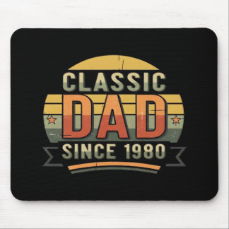 Tapis De Souris Classic Dad Since 1980  Vintage Retro 