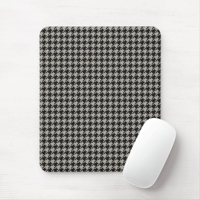 Tapis De Souris Classic Pepita Houndstooth Motif Black Grey (Avec souris)
